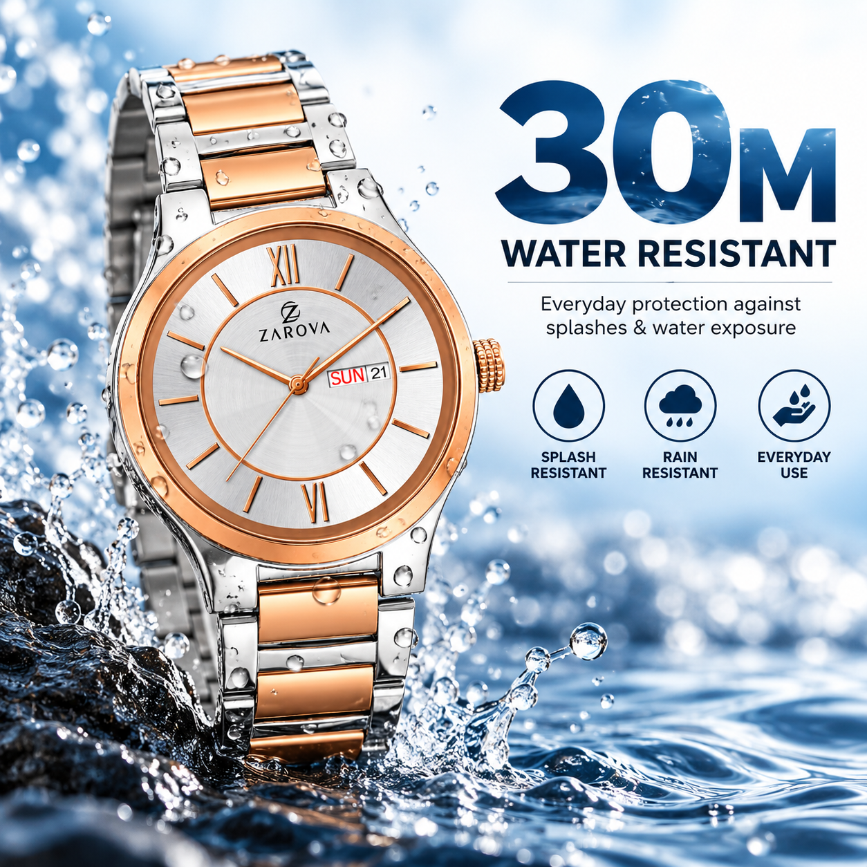 Mens Rose-Steel Two tone watch - Image 9
