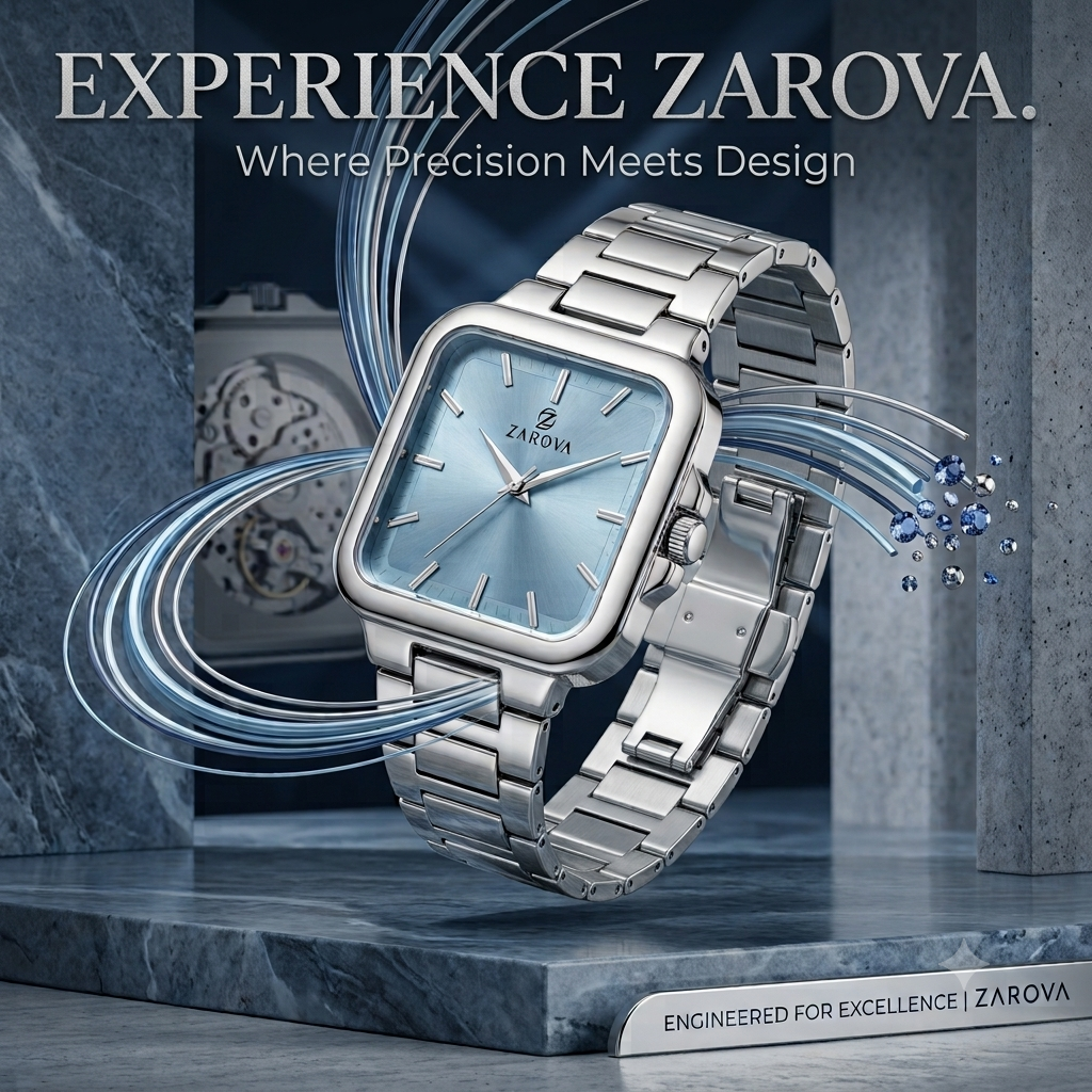 Square Mens Watches Blue Dial - Image 9