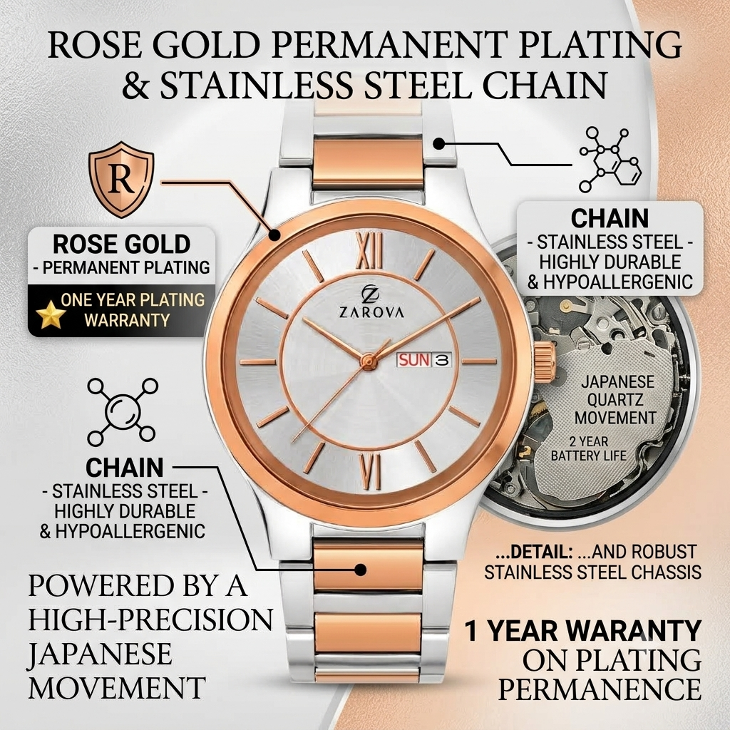 Mens Rose-Steel Two tone watch - Image 6