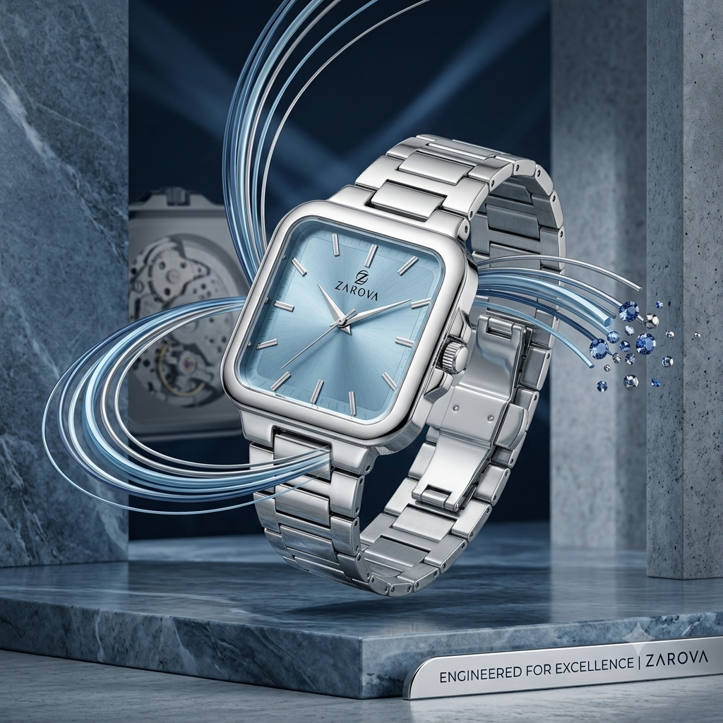 Square Mens Watches Blue Dial - Image 8