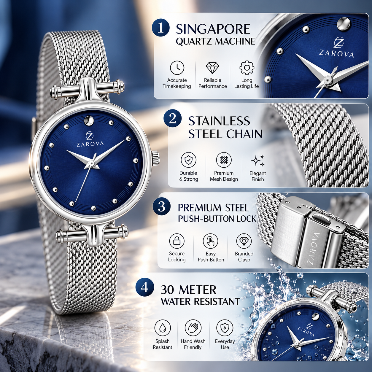 Zarova Silver Flex Mesh Chain - Image 9